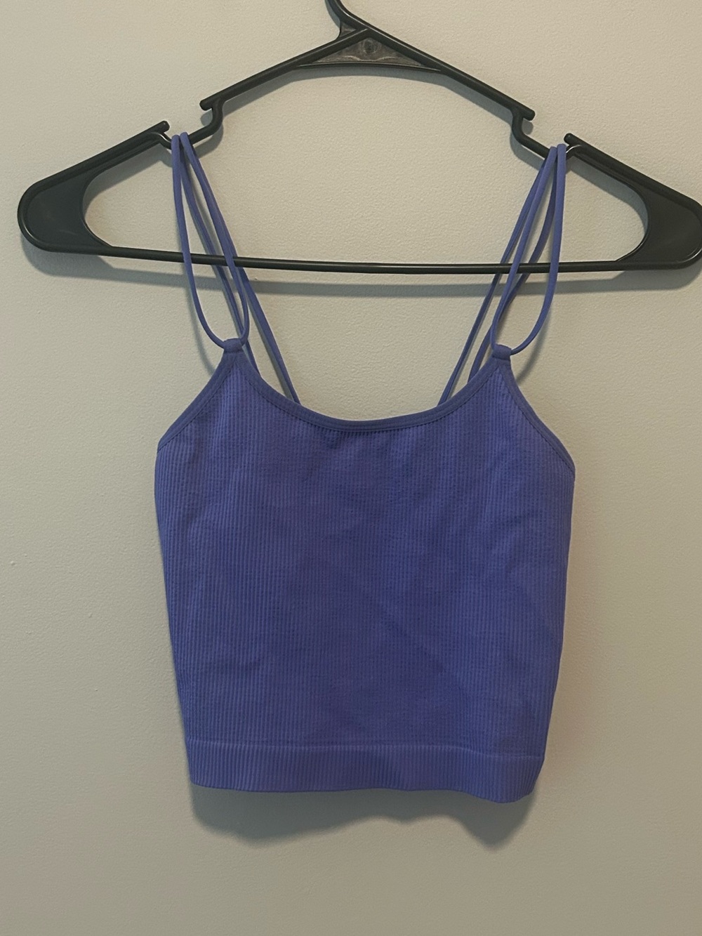 Colsie Double-Strap Ribbed Crop Tank - Purple Women’s Small - Picture 1 of 3